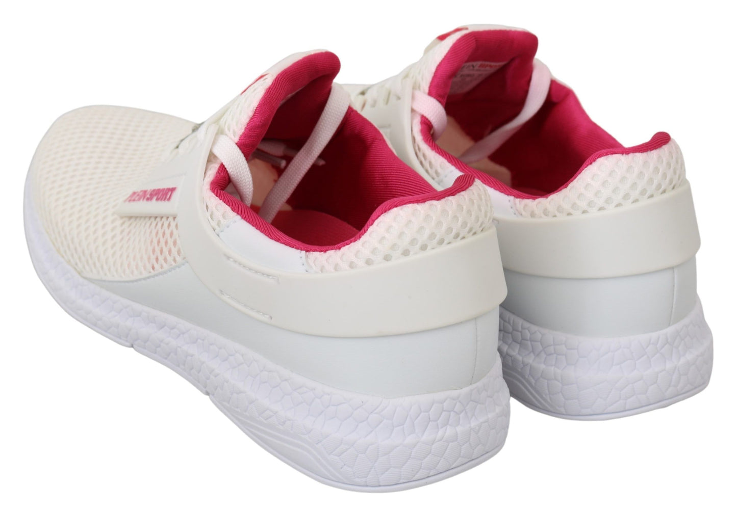 Philipp Plein White Pink Polyester Becky Sneakers Shoes Philipp Plein