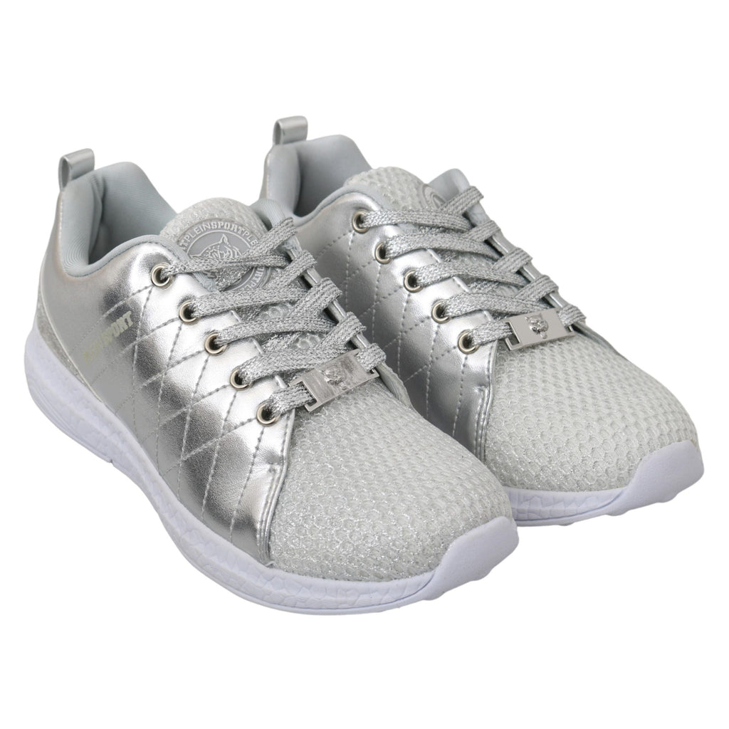 Philipp Plein Gisella Silver Polyester Sneakers Shoes