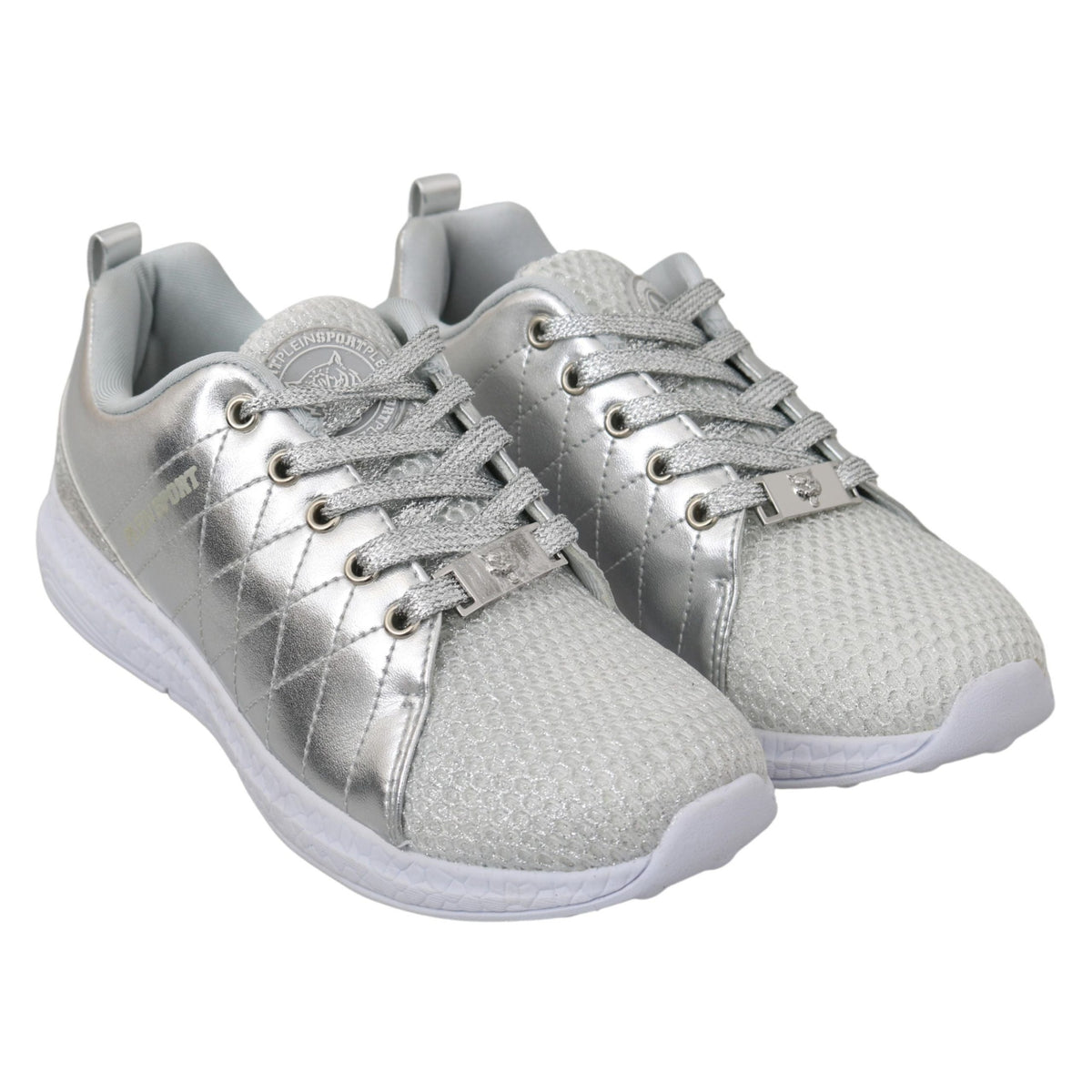 Philipp Plein Gisella Silver Polyester Sneakers Shoes