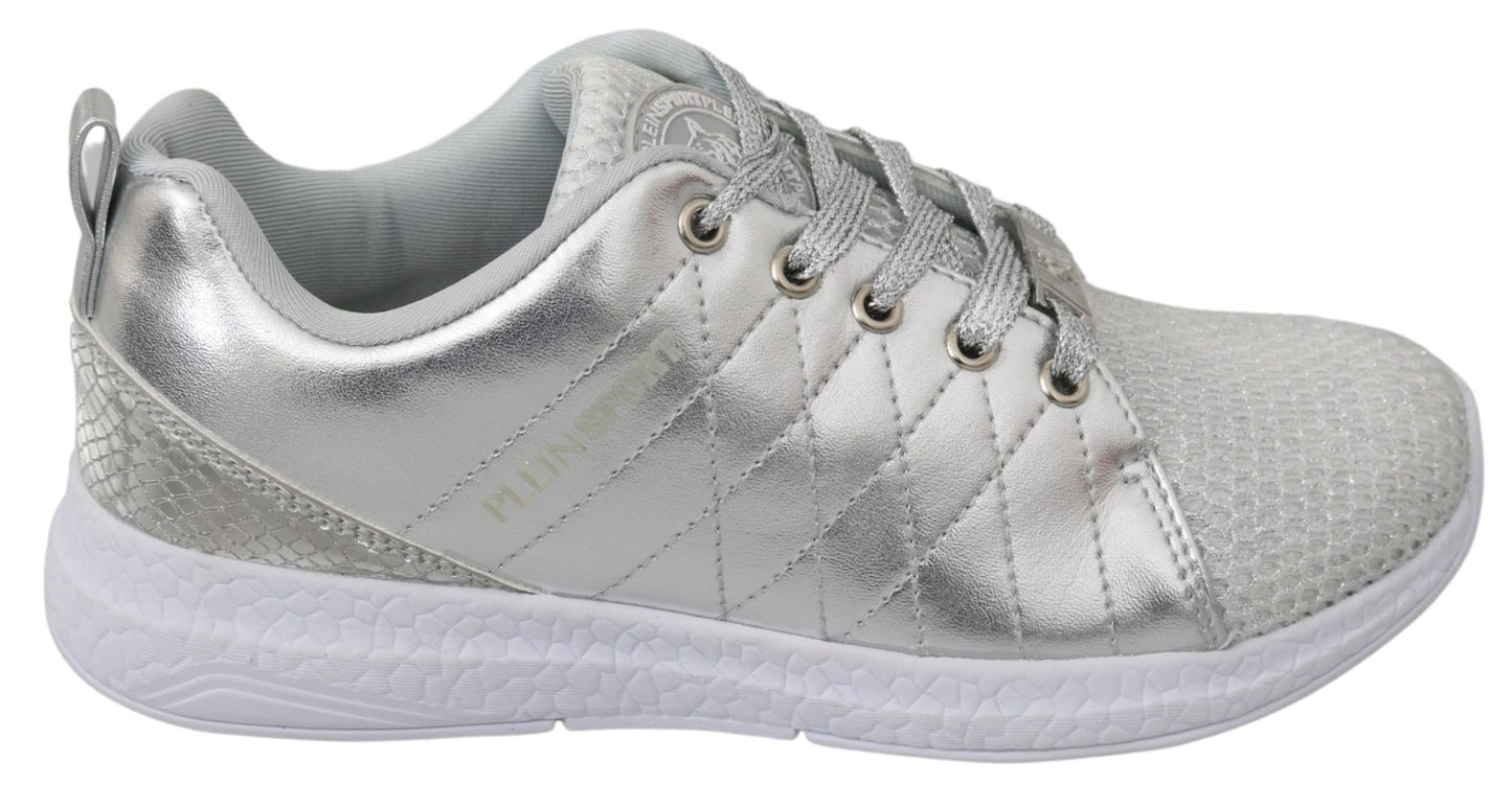 Philipp Plein Gisella Silver Polyester Sneakers Shoes Philipp Plein
