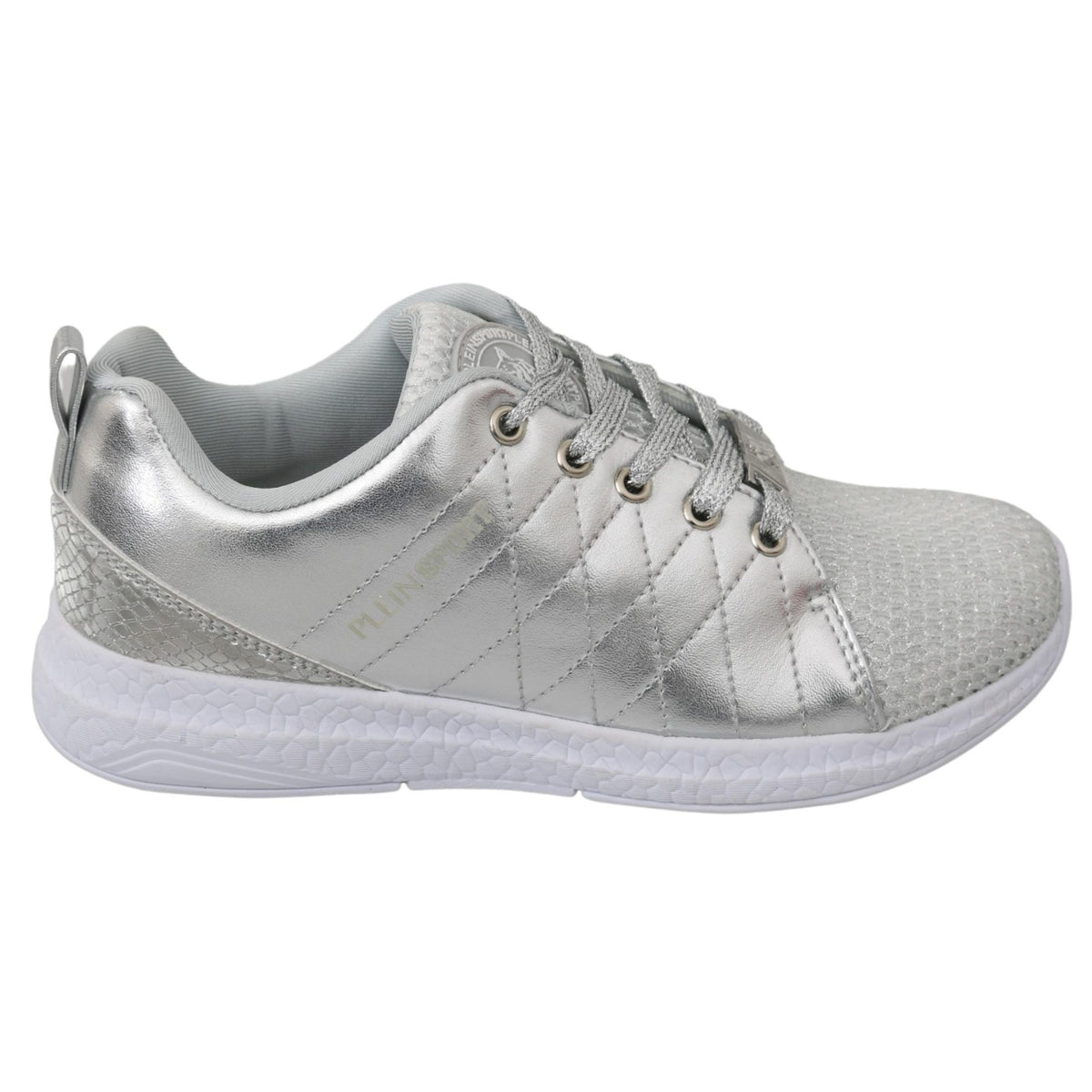 Philipp Plein Gisella Silver Polyester Sneakers Shoes