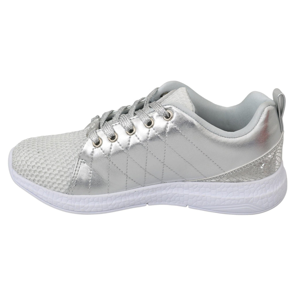 Philipp Plein Gisella Silver Polyester Sneakers Shoes