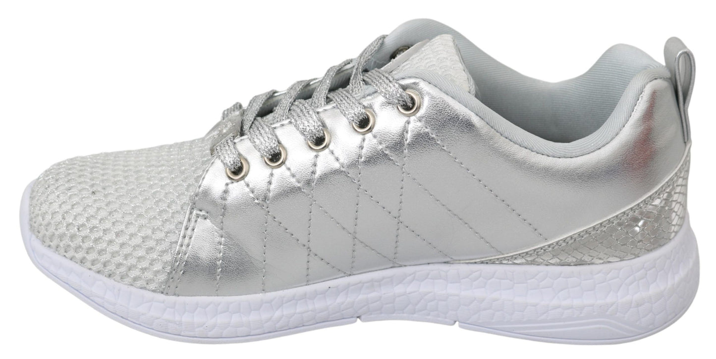 Philipp Plein Gisella Silver Polyester Sneakers Shoes Philipp Plein