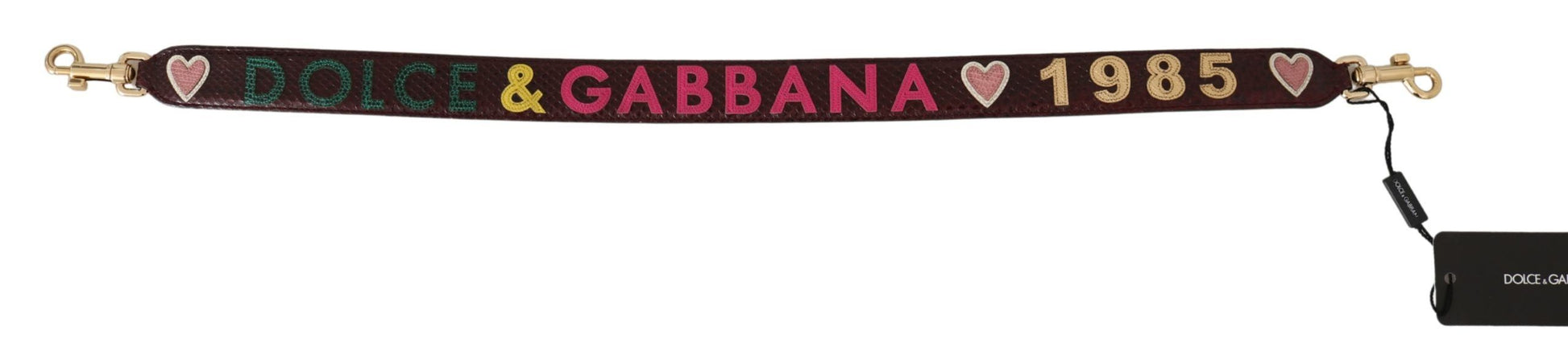 Dolce & Gabbana Bordeaux Exotic Skin Leather Belt Shoulder Strap Dolce & Gabbana