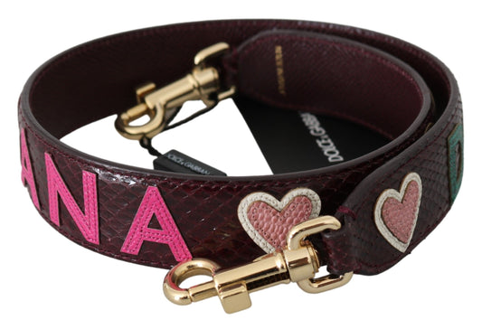 Dolce & Gabbana Bordeaux Exotic Skin Leather Belt Shoulder Strap Dolce & Gabbana