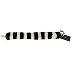 Dolce & Gabbana Black White Lapin Fur Accessory Shoulder Strap