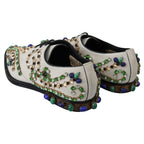 Dolce & Gabbana White Suede Crystal Dress Broque Shoes