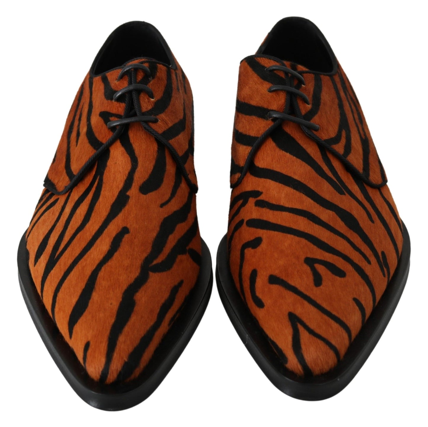 Dolce & Gabbana Orange Pony Hair Formal Dress Broque Shoes Dolce & Gabbana