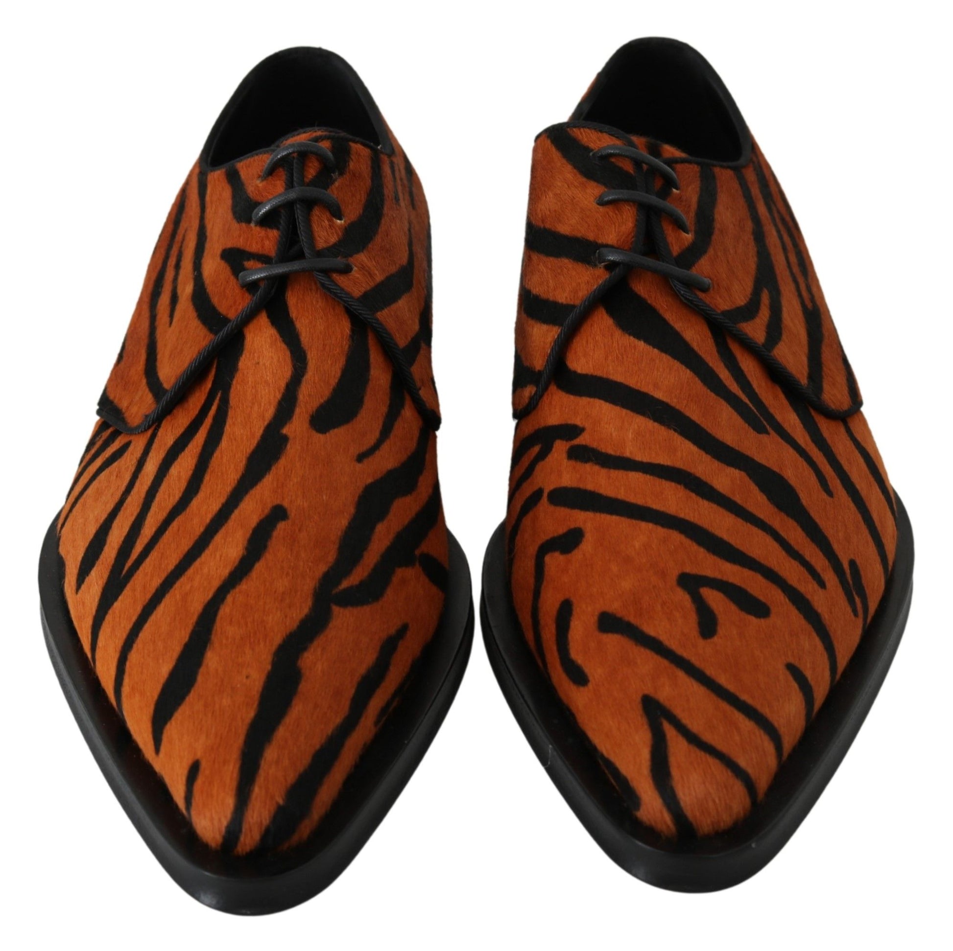 Dolce & Gabbana Orange Pony Hair Formal Dress Broque Shoes Dolce & Gabbana
