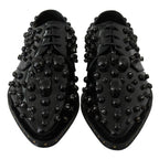 Dolce & Gabbana Black Leather Crystals Dress Broque Shoes