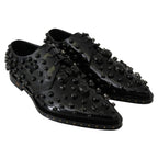 Dolce & Gabbana Black Leather Crystals Dress Broque Shoes