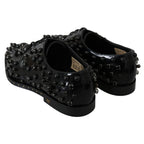 Dolce & Gabbana Black Leather Crystals Dress Broque Shoes
