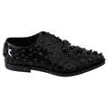 Dolce & Gabbana Black Leather Crystals Dress Broque Shoes