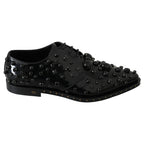 Dolce & Gabbana Black Leather Crystals Dress Broque Shoes