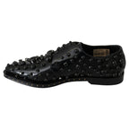 Dolce & Gabbana Black Leather Crystals Dress Broque Shoes