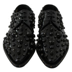 Dolce & Gabbana Black Leather Crystals Dress Broque Shoes
