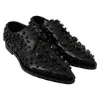 Dolce & Gabbana Black Leather Crystals Dress Broque Shoes