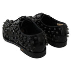 Dolce & Gabbana Black Leather Crystals Dress Broque Shoes