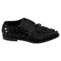 Dolce & Gabbana Black Leather Crystals Dress Broque Shoes