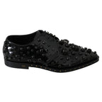 Dolce & Gabbana Black Leather Crystals Dress Broque Shoes