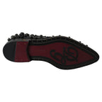 Dolce & Gabbana Black Leather Crystals Dress Broque Shoes