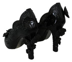 Dolce & Gabbana black floral crystal Cinderella heels shoes with elegant design and intricate floral details.