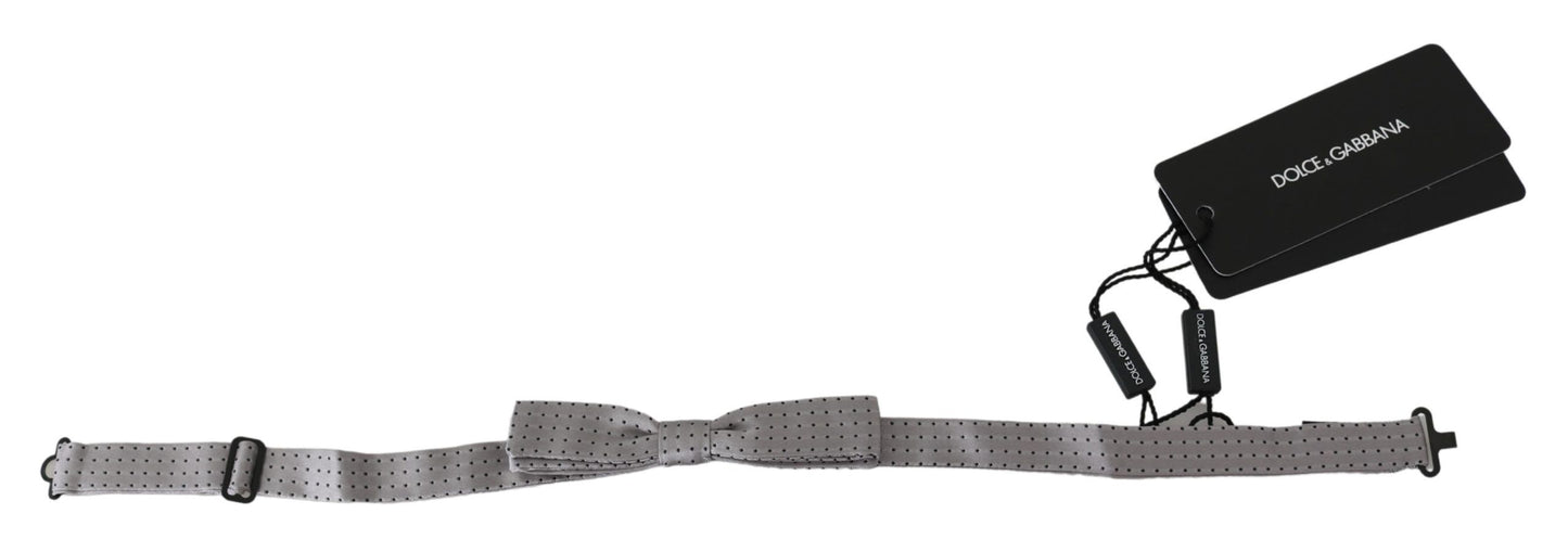 Dolce & Gabbana Gray Polka Dot Mens Necktie Papillon Bow Tie Dolce & Gabbana