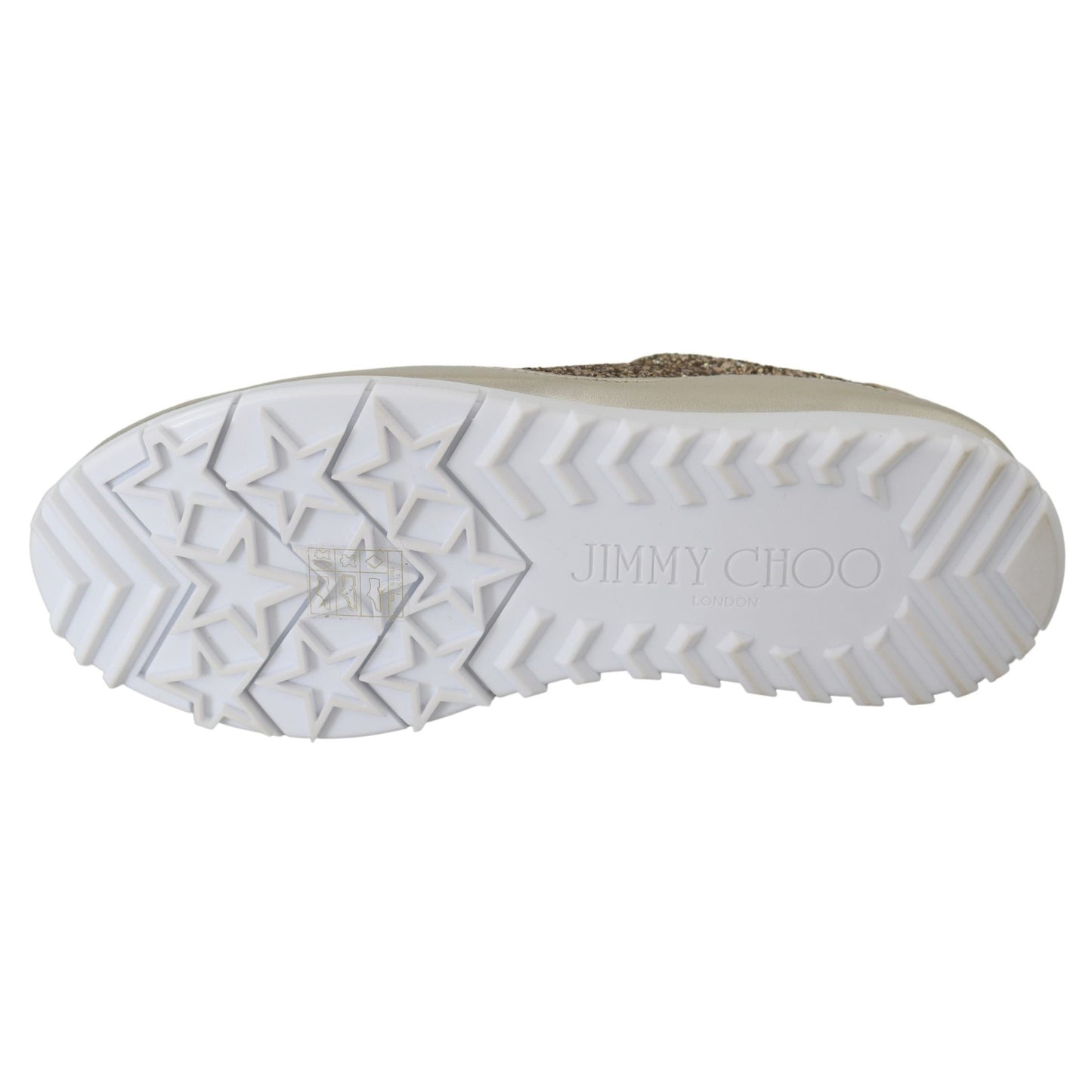 Jimmy Choo Antique Gold Glitter Leather Sneakers