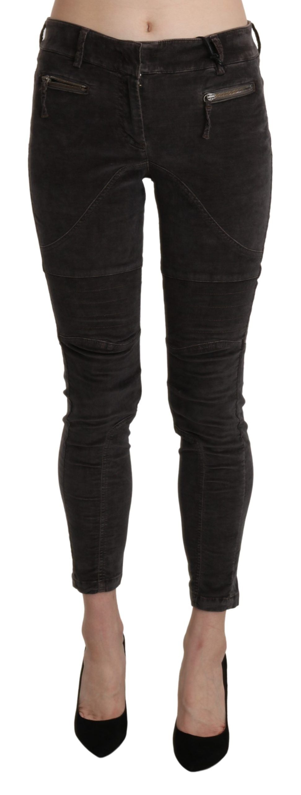 Ermanno Scervino Brown Velvet Capri Cropped Cotton Pants Ermanno Scervino