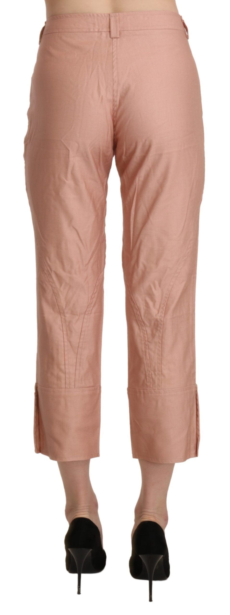 Ermanno Scervino Cotton Pink High Waist Cropped Trouser Pants Ermanno Scervino