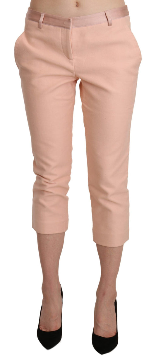 Ermanno Scervino Pink Low Waist Skinny Cropped Capri Pants Ermanno Scervino