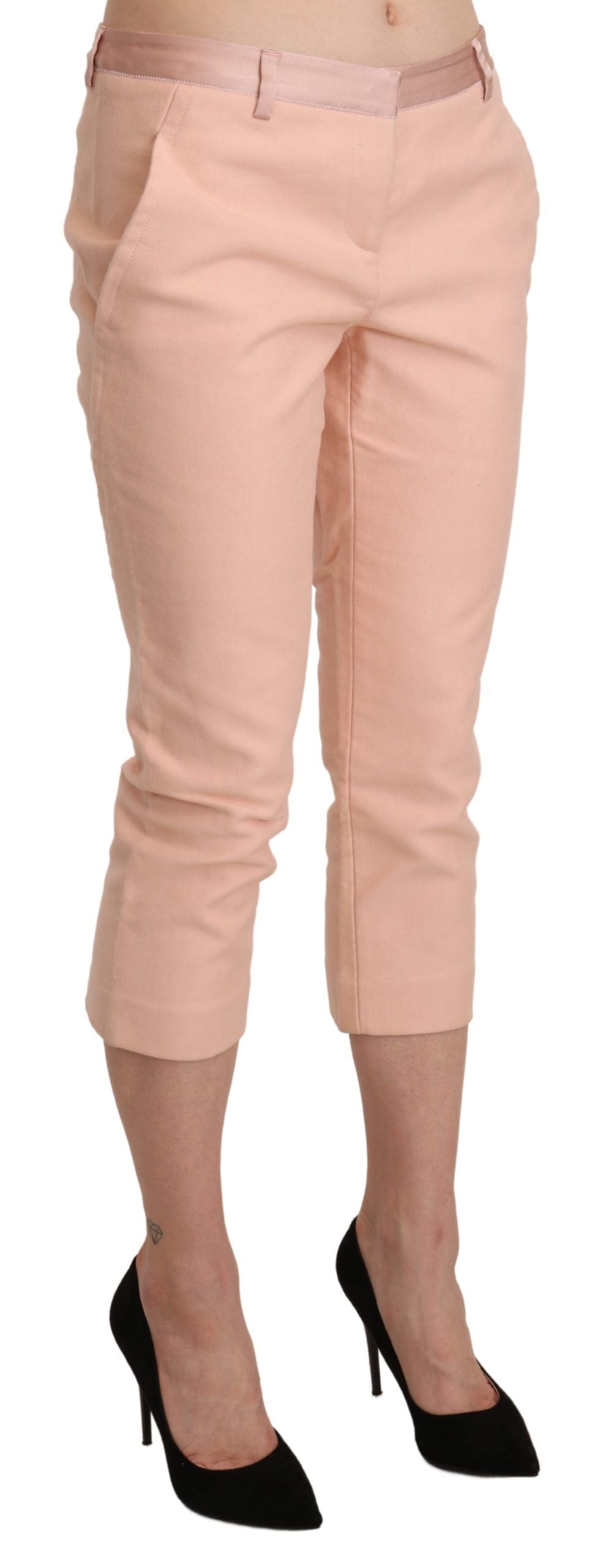 Ermanno Scervino Pink Low Waist Skinny Cropped Capri Pants Ermanno Scervino