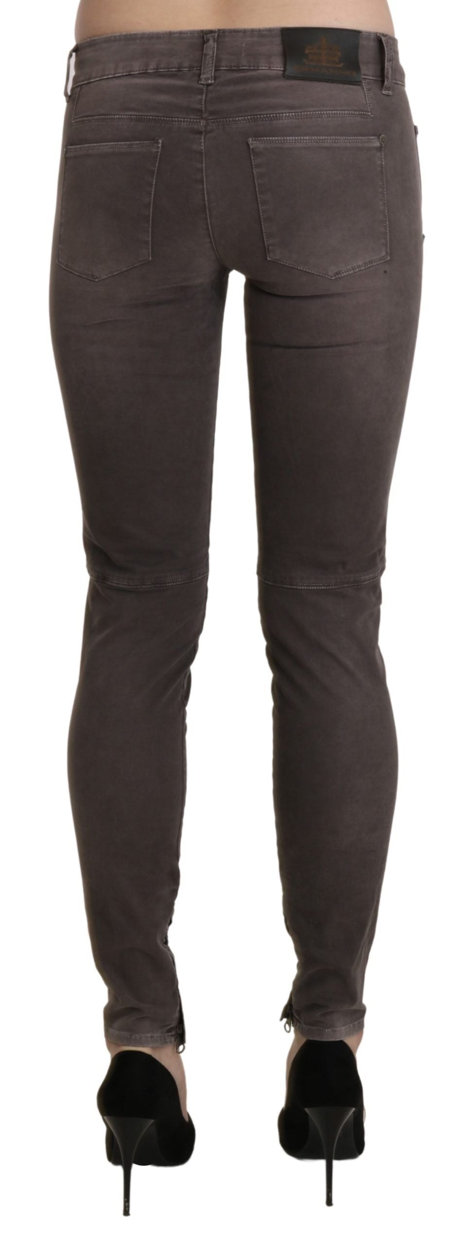 Ermanno Scervino Brown Low Waist Skinny Slim Trouser Cotton Jeans Ermanno Scervino