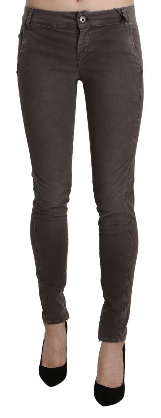 Ermanno Scervino Brown Low Waist Skinny Slim Trouser Cotton Jeans Ermanno Scervino