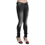 Acht Black Gray Washed Skinny Trouser Cotton Jeans