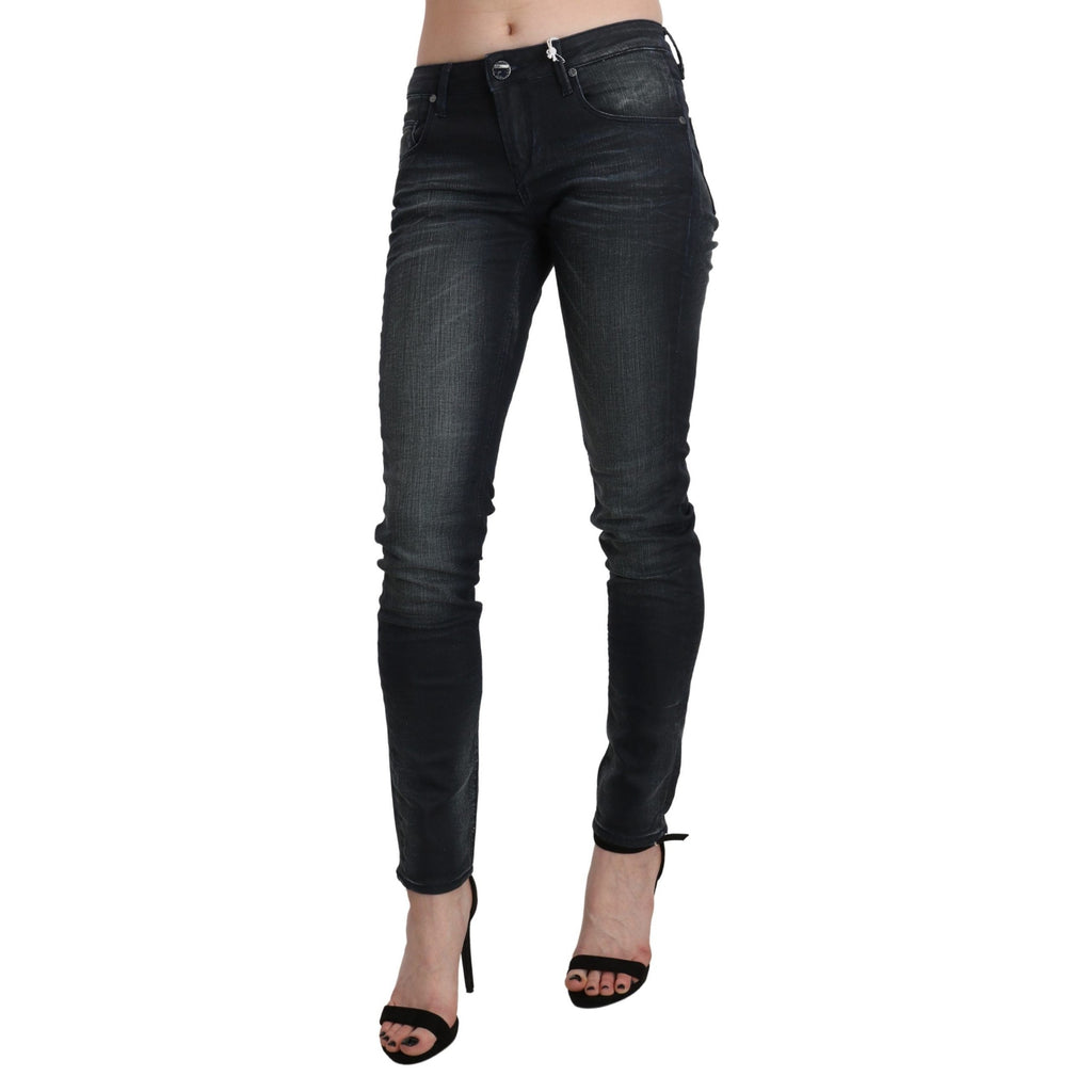 Acht Black Washed Low Waist Skinny Denim Trouser