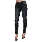 Acht Black Washed Low Waist Skinny Denim Trouser