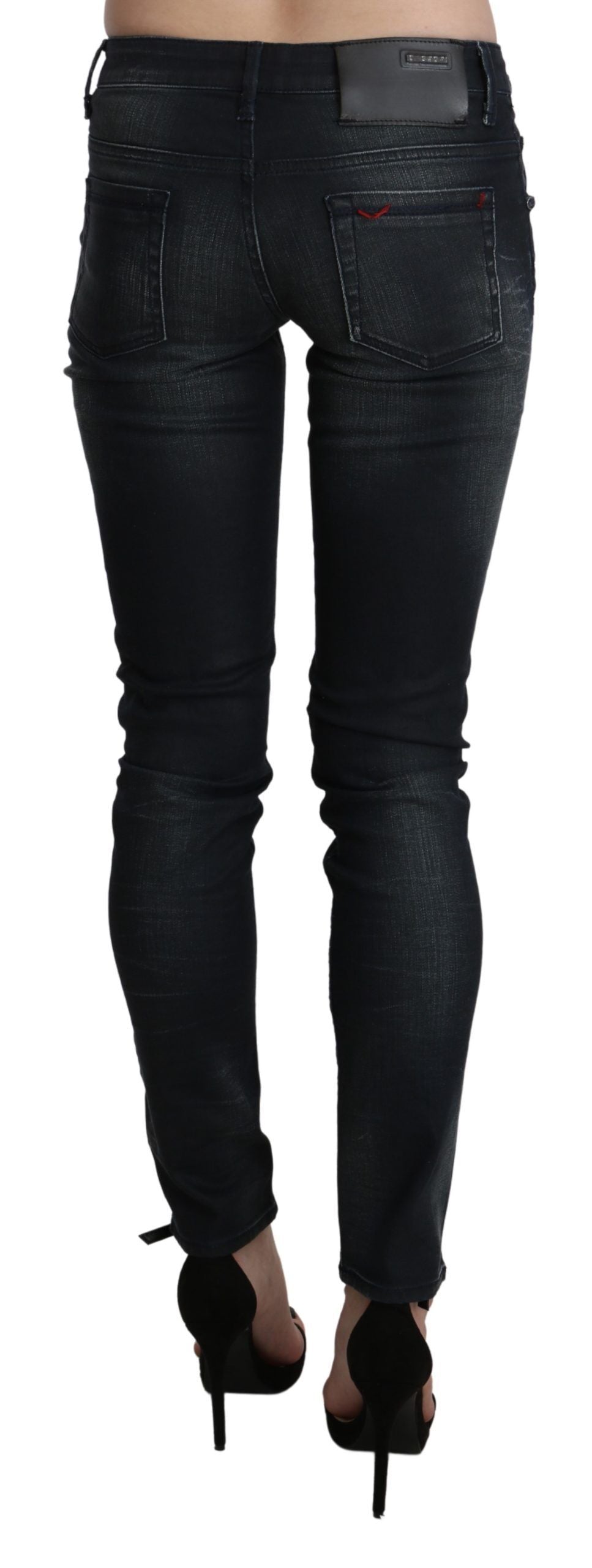 Acht Black Washed Low Waist Skinny Denim Trouser Acht
