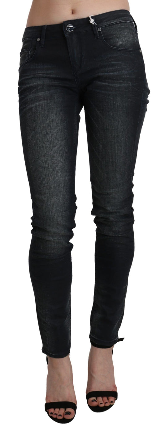 Acht Black Washed Low Waist Skinny Denim Trouser Acht