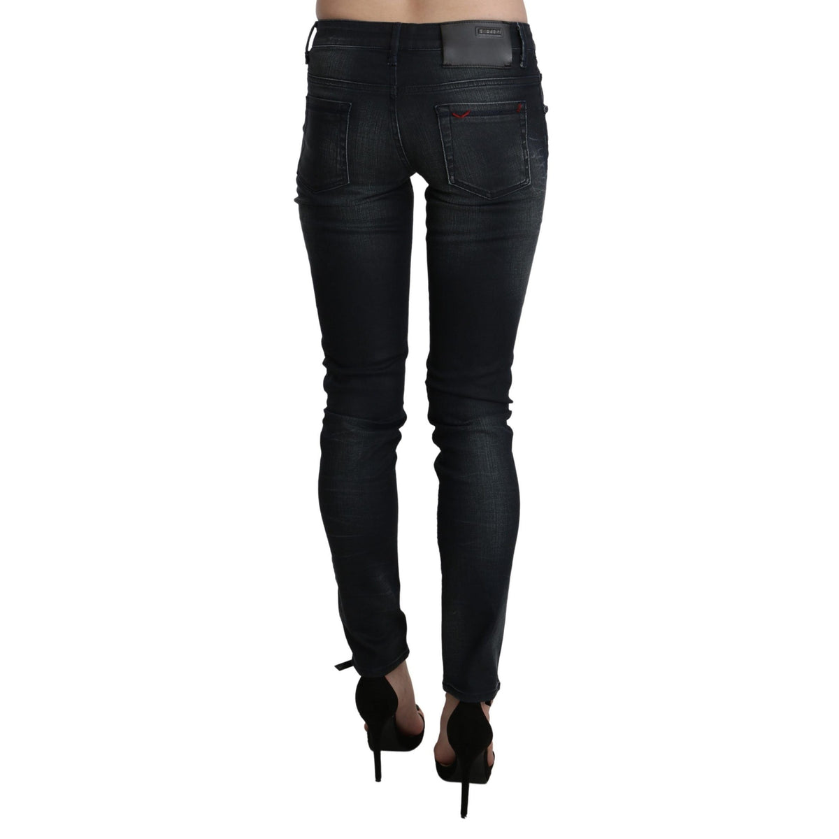 Acht Blue Washed Low Waist Skinny Denim Trouser