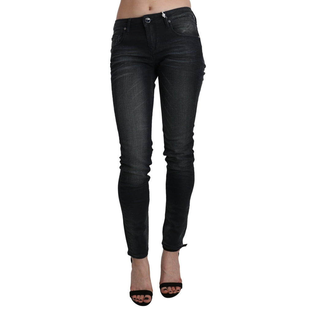 Acht Blue Washed Low Waist Skinny Denim Trouser