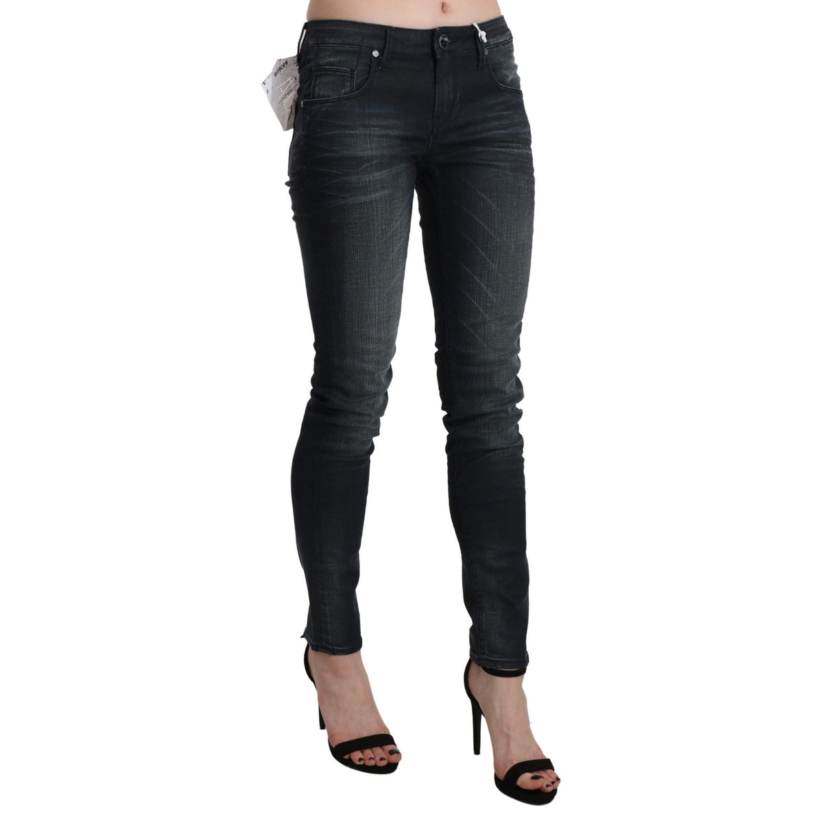 Acht Blue Washed Low Waist Skinny Denim Trouser