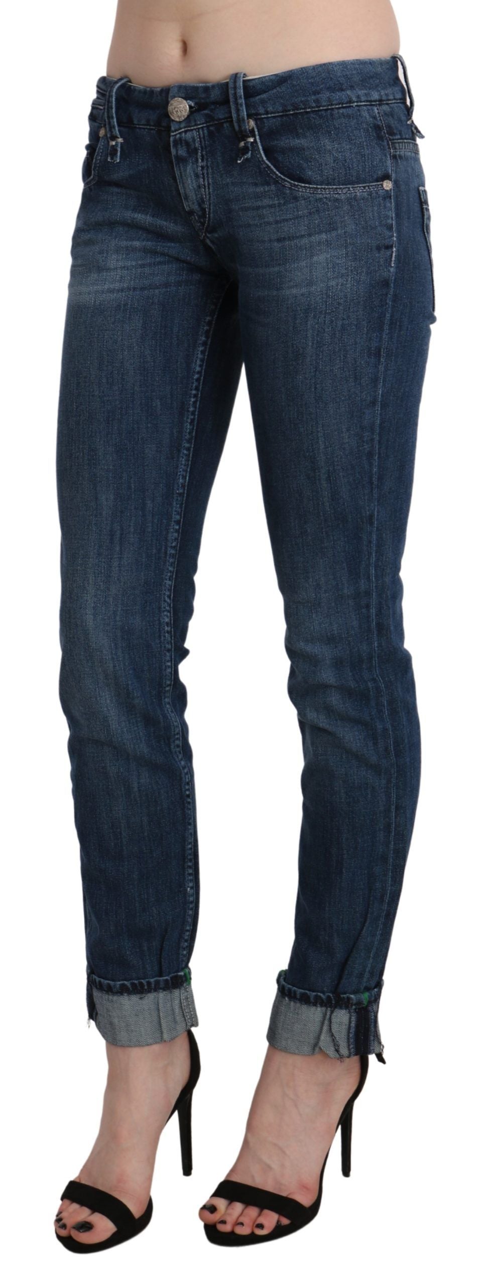 Acht Blue Washed Low Waist Skinny Denim Trouser Acht