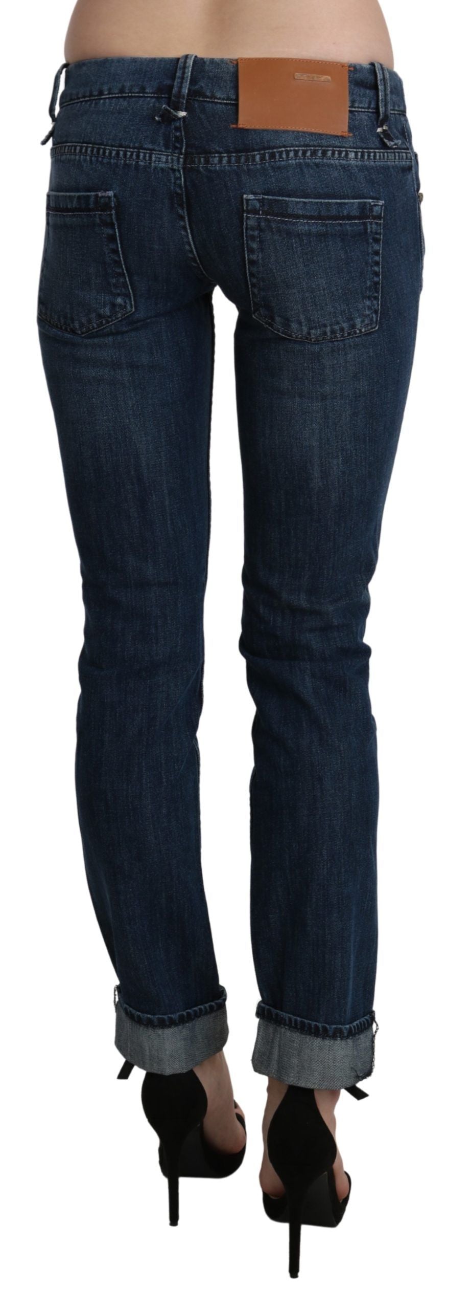 Acht Blue Washed Low Waist Skinny Denim Trouser Acht