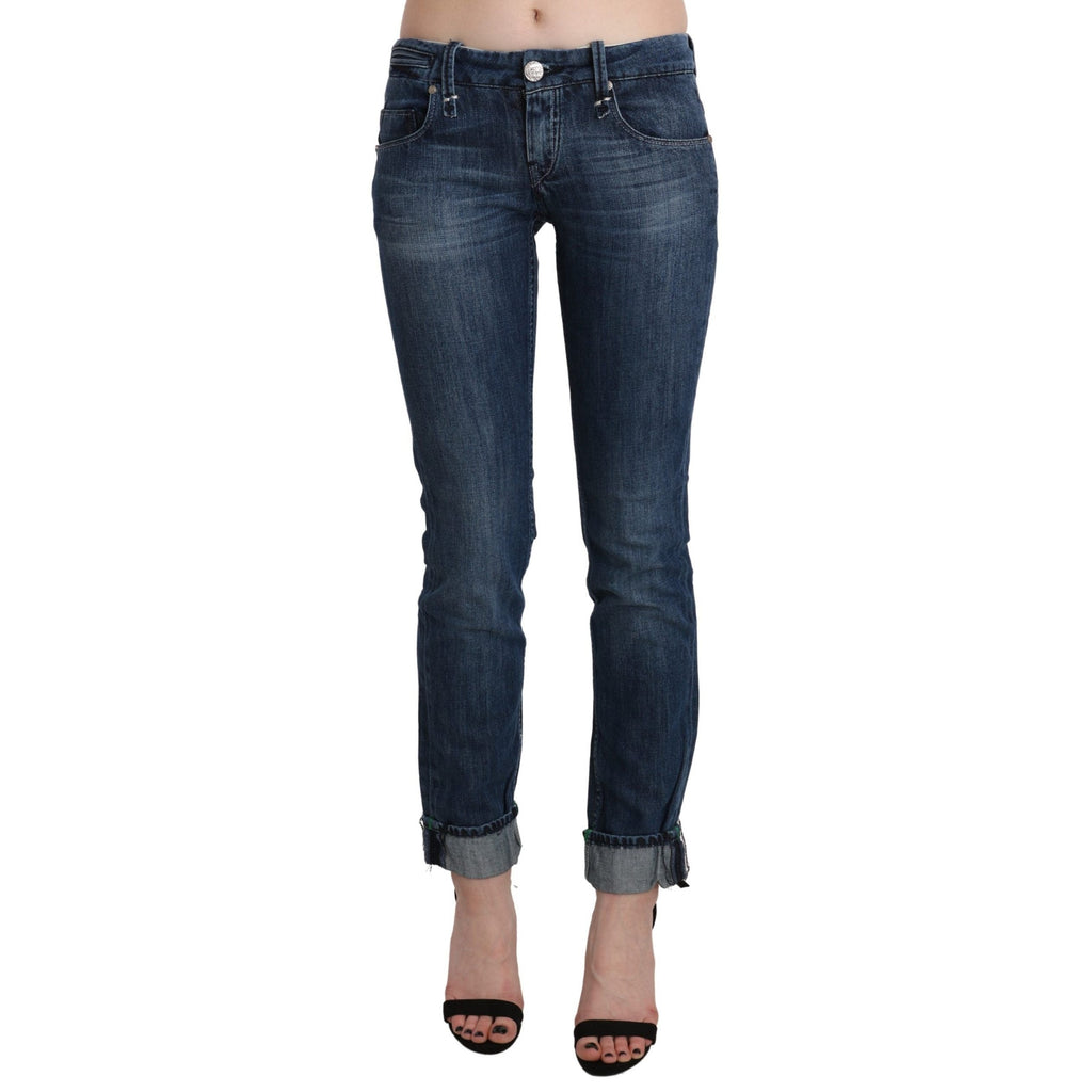 Acht Blue Washed Low Waist Skinny Denim Trouser