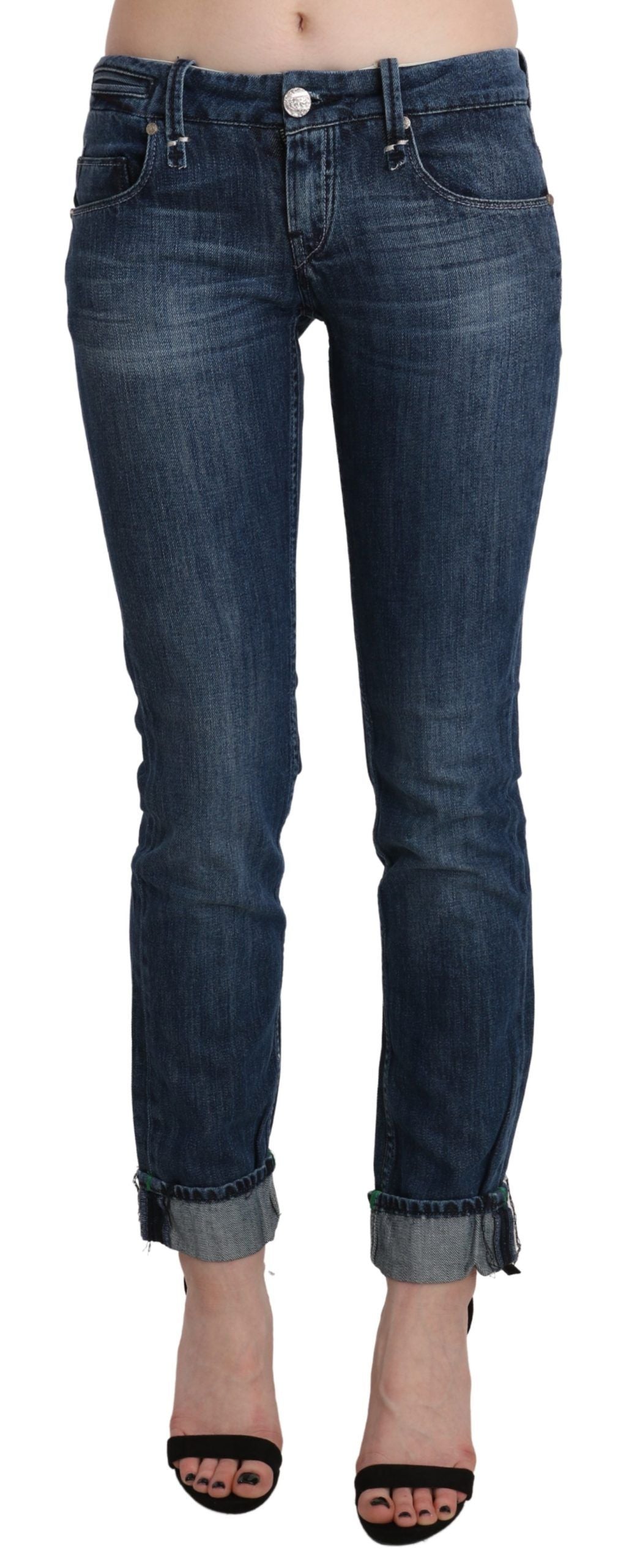 Acht Blue Washed Low Waist Skinny Denim Trouser Acht