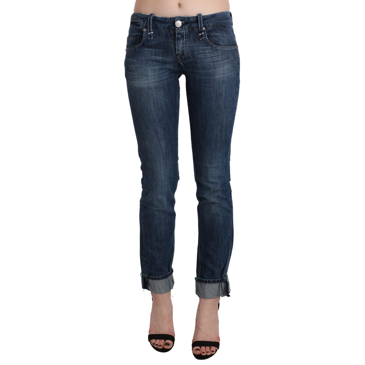 Acht Blue Washed Low Waist Skinny Denim Trouser