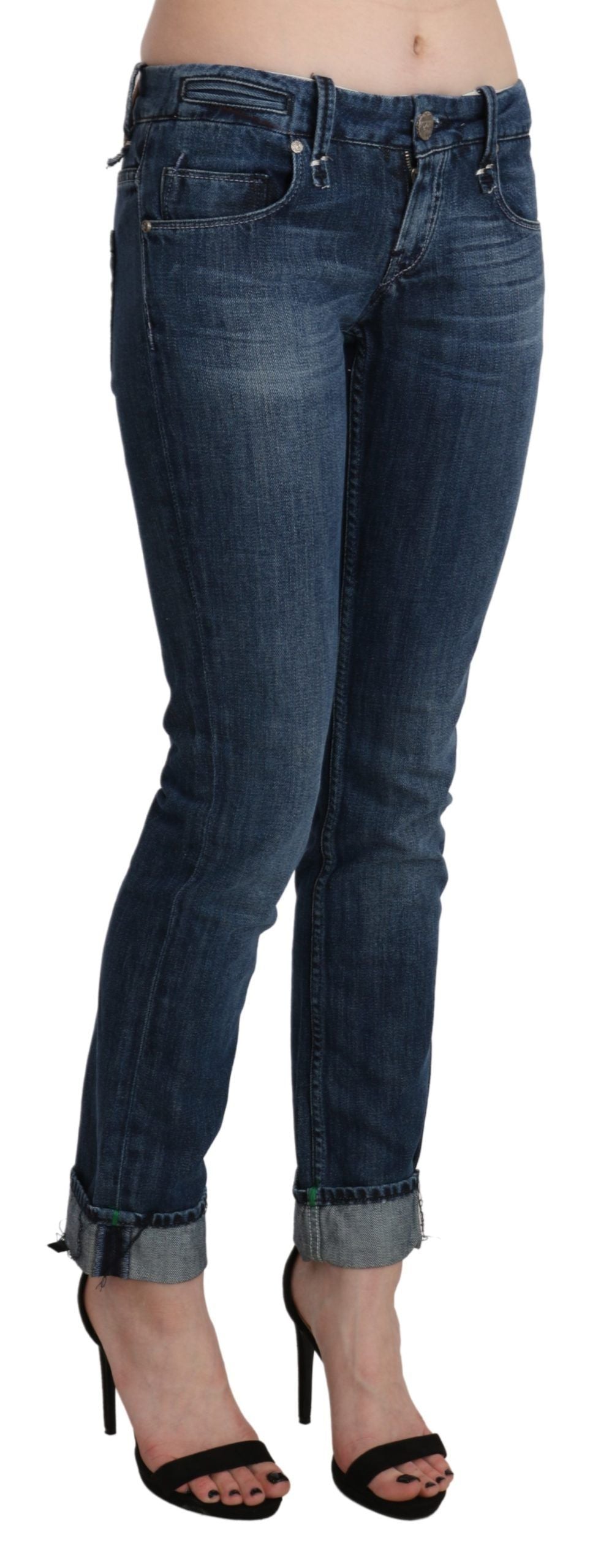 Acht Blue Washed Low Waist Skinny Denim Trouser Acht