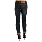 Acht Blue Washed Low Waist Skinny Cropped Denim Pant