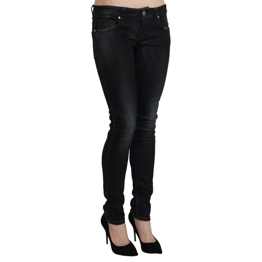 Acht Blue Washed Low Waist Skinny Denim Slim Trouser